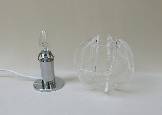 Small Mid-Century Chrome-Plated & Acrylic Glass Table Lamp by Paul Secon for Sompex-EY-767120