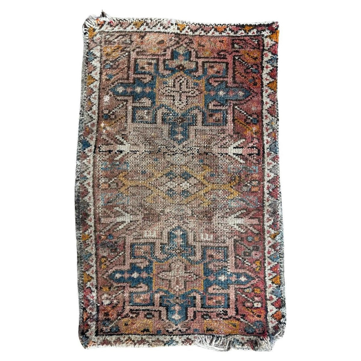 Small Mid-Century Faded Distressed Heriz Rug from Bobyrugs, 1930s