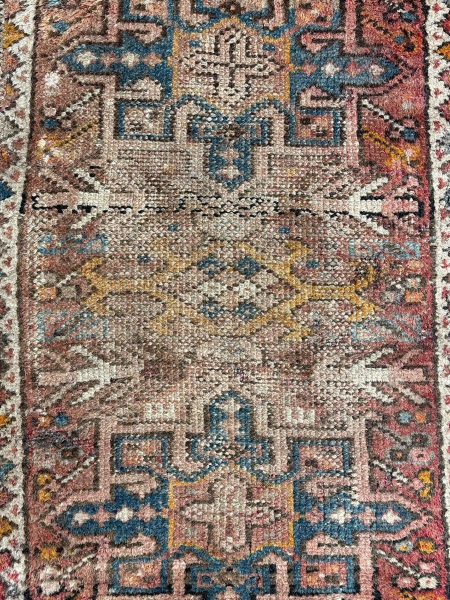 Small Mid-Century Faded Distressed Heriz Rug from Bobyrugs, 1930s