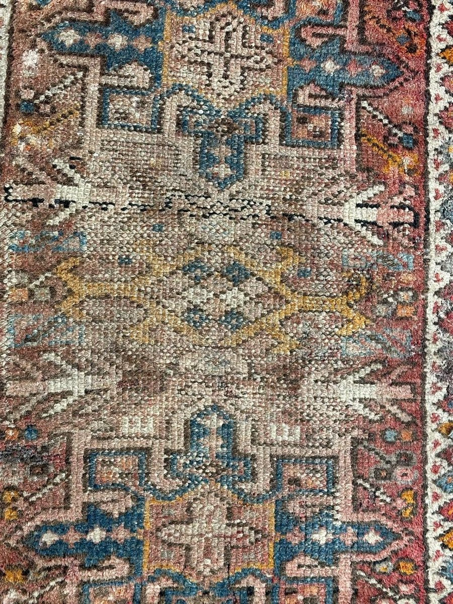 Small Mid-Century Faded Distressed Heriz Rug from Bobyrugs, 1930s