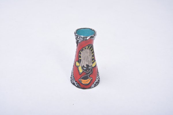 Small Mid-Century Fat Lava Vase, 1950s-FN-553206