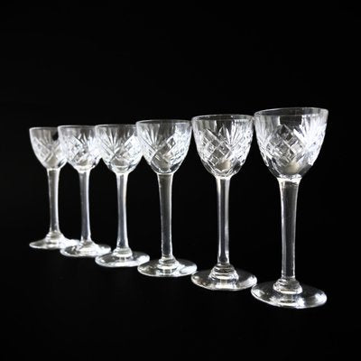 Small Mid-Century Haga Glasses in Crystal from Kosta, Sweden, Set of 6-JKV-1787137