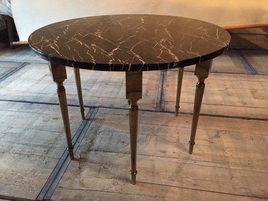 Small Mid-Century Marble Coffee Table-QJM-548851