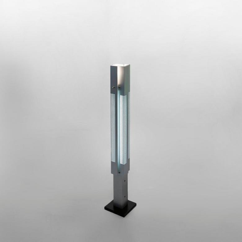 Small Mid-Century Modern Aluminium Signal Column Floor Lamp by Serge Mouille