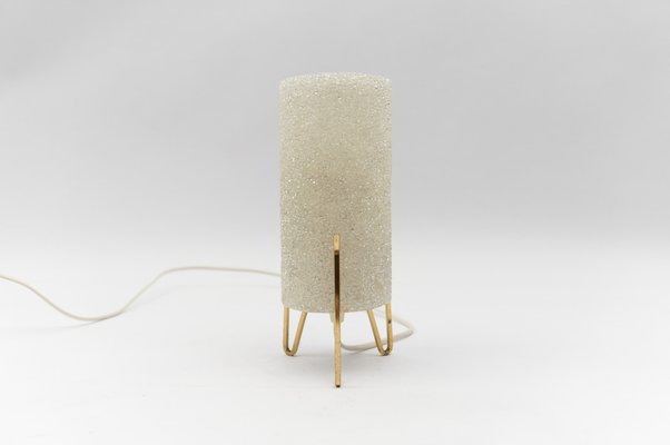 Small Mid-Century Modern Tripod Table Lamp in Brass and Granulate, 1960s-KQB-1735821