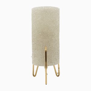 Small Mid-Century Modern Tripod Table Lamp in Brass and Granulate, 1960s-KQB-1735821