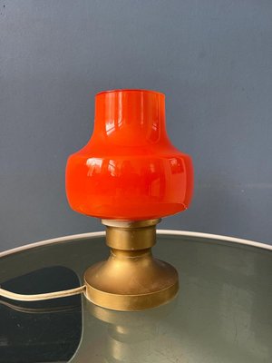 Small Mid-Century Orange Glass Table Lamp-ZBK-2022374