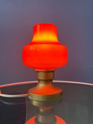 Small Mid-Century Orange Glass Table Lamp-ZBK-2022374