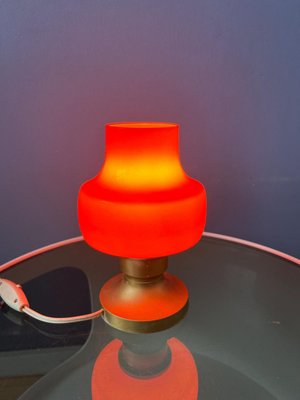 Small Mid-Century Orange Glass Table Lamp-ZBK-2022374