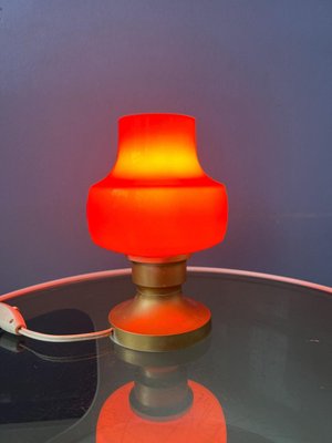 Small Mid-Century Orange Glass Table Lamp-ZBK-2022374