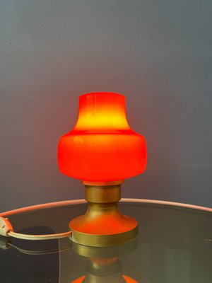 Small Mid-Century Orange Glass Table Lamp-ZBK-2022374