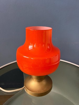 Small Mid-Century Orange Glass Table Lamp-ZBK-2022374