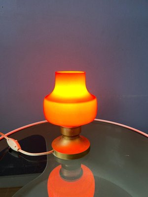 Small Mid-Century Orange Glass Table Lamp-ZBK-2022374