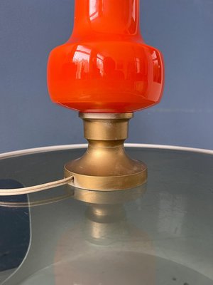 Small Mid-Century Orange Glass Table Lamp-ZBK-2022374