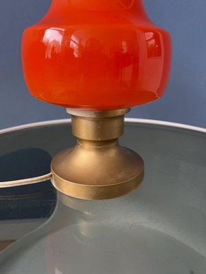 Small Mid-Century Orange Glass Table Lamp-ZBK-2022374