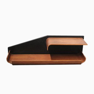 Small Mid-Century Rosewood and Black Laminated Shelf, 1960s-HZ-595243