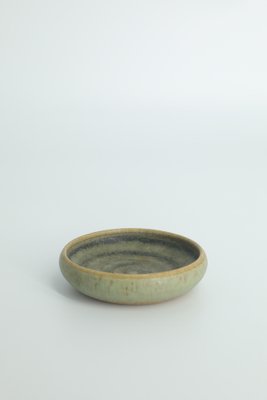 Small Mid-Century Scandinavian Modern Collectible Sand Brown Stoneware Bowls by Gunnar Borg for Gunnars Keramik Höganäs, 1960s, Set of 2-ZAA-1795689