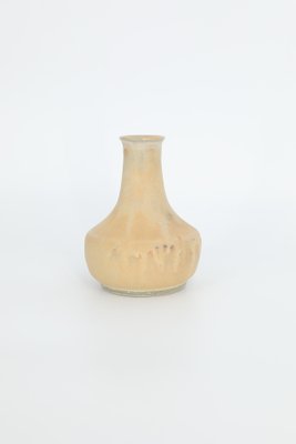 Small Mid-Century Scandinavian Modern Collectible Sandy Brown Stoneware Vase by Gunnar Borg for Höganäs Ceramics, 1960s-ZAA-1785116