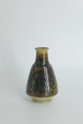 Small Mid-Century Scandinavian Modern Collectible Stoneware Vase No. 10 by Gunnar Borg for Höganäs Ceramics, 1960s-ZAA-1780047