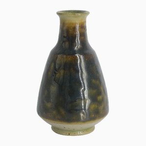 Small Mid-Century Scandinavian Modern Collectible Stoneware Vase No. 10 by Gunnar Borg for Höganäs Ceramics, 1960s-ZAA-1780047