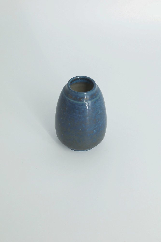 Small Mid-Century Scandinavian Modern Collectible Stoneware Vase No. 108 by Gunnar Borg for Höganäs Ceramics, 1960s