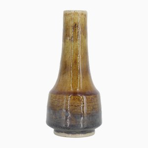 Small Mid-Century Scandinavian Modern No. 3 Vase in Glazed Brown Stoneware by Gunnar Borg for Höganäs Ceramics, 1960s-ZAA-1784456