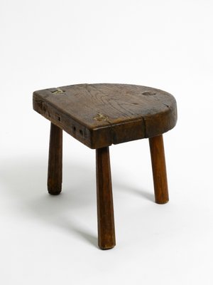 Small Mid-Century Solid Wood Low Milking Stool-RR-1139003