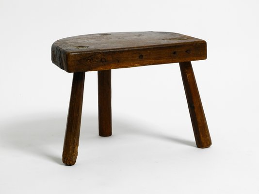 Small Mid-Century Solid Wood Low Milking Stool-RR-1139003