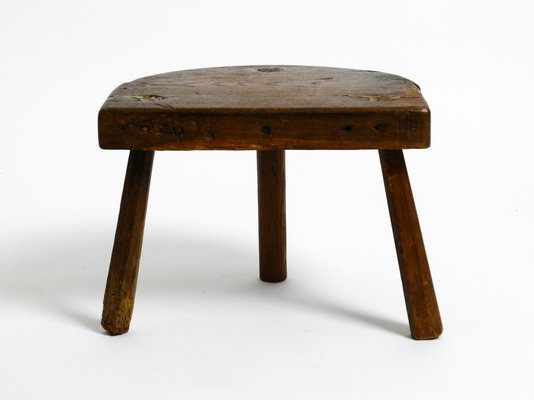 Small Mid-Century Solid Wood Low Milking Stool-RR-1139003