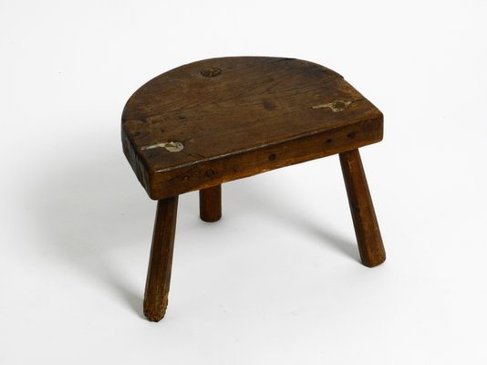 Small Mid-Century Solid Wood Low Milking Stool-RR-1139003