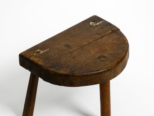 Small Mid-Century Solid Wood Low Milking Stool-RR-1139003