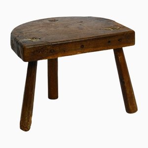 Small Mid-Century Solid Wood Low Milking Stool-RR-1139003