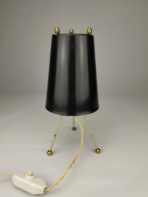 Small Mid-Century Tripod Table Lamp with Perforated Metal Shade, 1950-SFQ-1806242