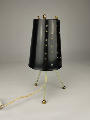 Small Mid-Century Tripod Table Lamp with Perforated Metal Shade, 1950-SFQ-1806242