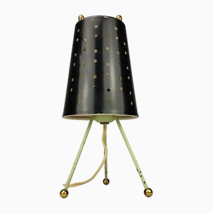 Small Mid-Century Tripod Table Lamp with Perforated Metal Shade, 1950-SFQ-1806242