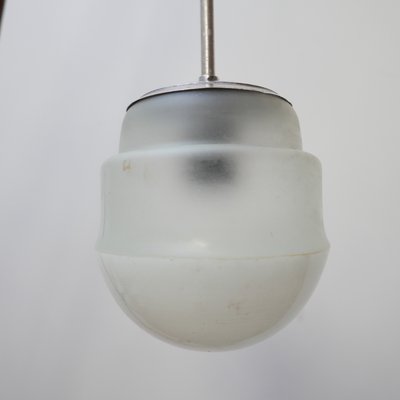 Small Mid-Century Two-Tone Opaline and White Glass Pendant Lamp-JRP-943795