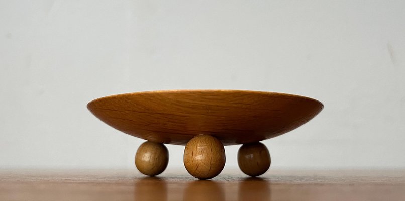 Small Mid-Century Wooden Candleholder, 1960s-UAH-1802375