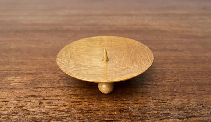 Small Mid-Century Wooden Candleholder, 1960s-UAH-1802375