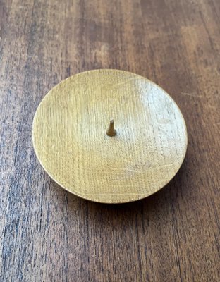 Small Mid-Century Wooden Candleholder, 1960s-UAH-1802375