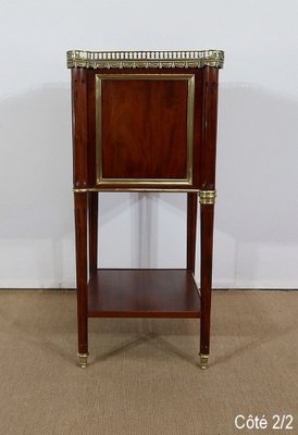 Small Middle and Marble Mahogany Side Table with Drawers in the Style of Louis XVI, 1900s-RVK-1312993