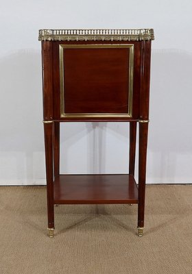 Small Middle and Marble Mahogany Side Table with Drawers in the Style of Louis XVI, 1900s-RVK-1312993