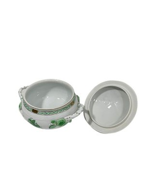 Small/Mini Green Porcelain Chinese Bouquet Apponyi Tureen with Handles from Herend Hungary-UCH-1224419