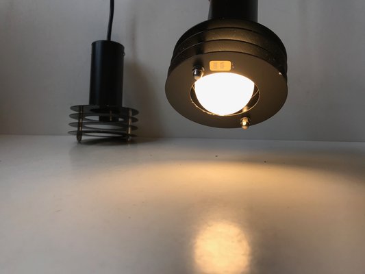 Small Minimalist Black Pendant Lamps from Lyfa, Denmark 1970s, Set of 2-LCR-666525