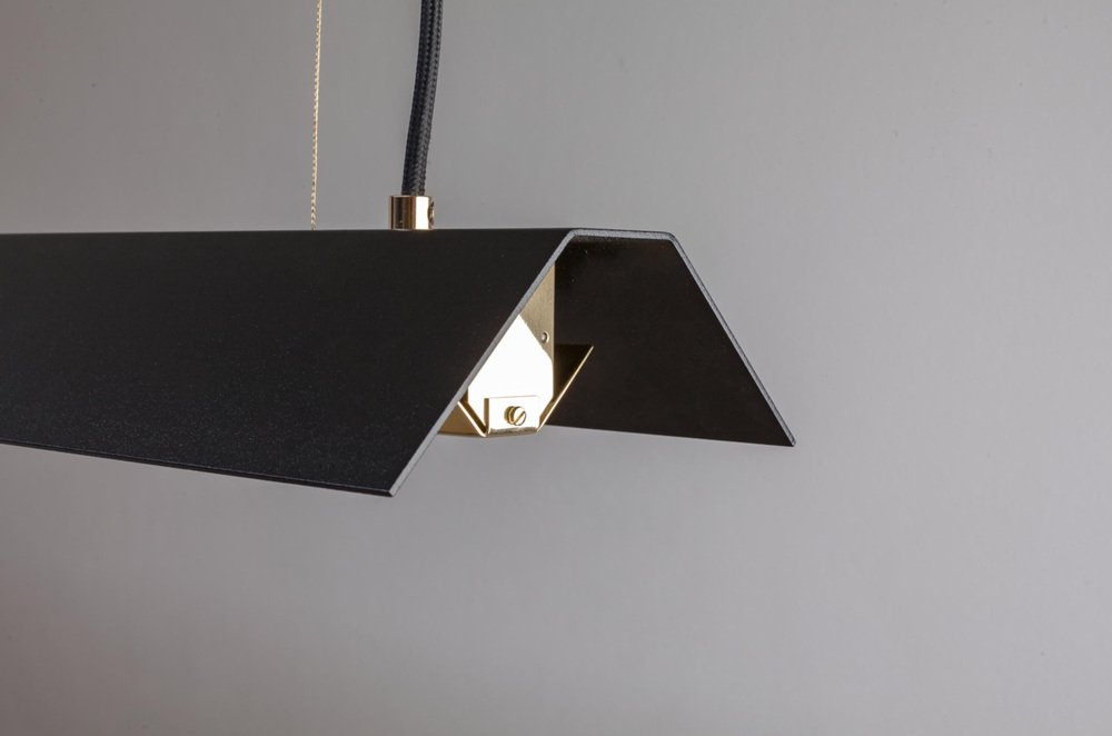 Small Misalliance Ex Jet Black Suspended Light by Lexavala