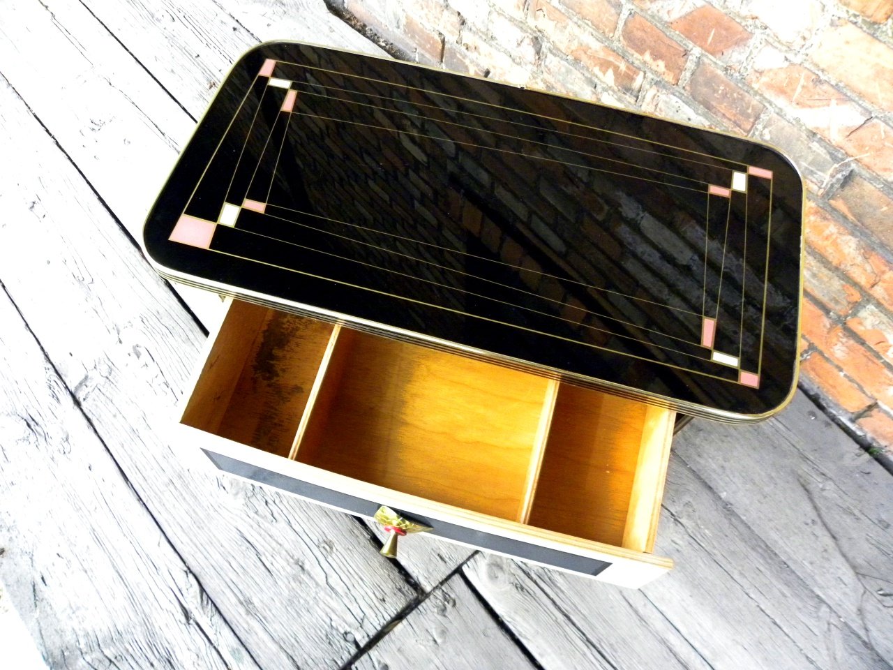 Small Mobile Table with Magazine Rack and Storage, Italy, 1950s