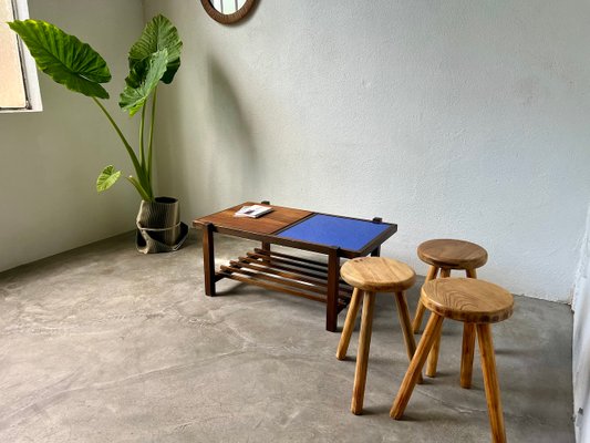 Small Modernist Blue Coffee Table, 1960-WKI-2023717