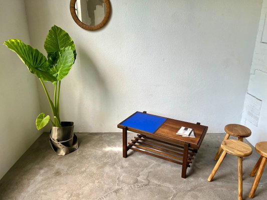 Small Modernist Blue Coffee Table, 1960-WKI-2023717