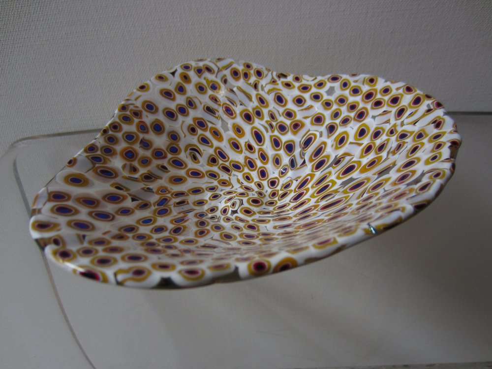 Small Murano Glass Murrine Bowl attributed to Fratelli Toso