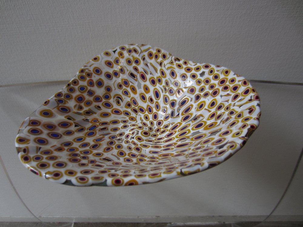 Small Murano Glass Murrine Bowl attributed to Fratelli Toso