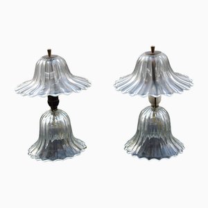 Small Mushroom Bedside Lamps from Barovier, 1940s, Set of 2-EH-2035335